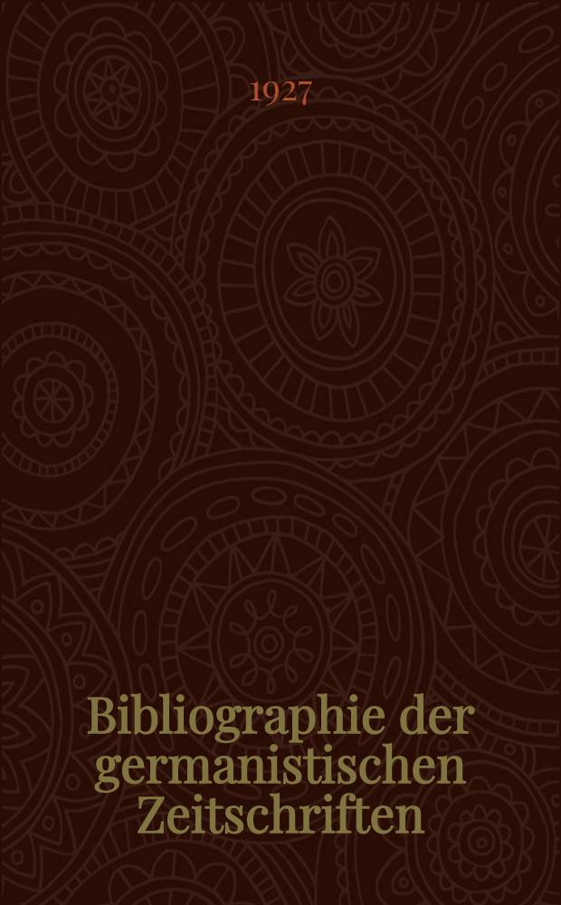 Bibliographie der germanistischen Zeitschriften