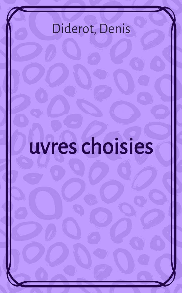 Œuvres choisies