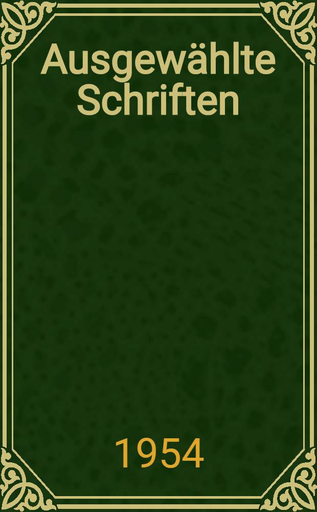 Ausgewählte Schriften