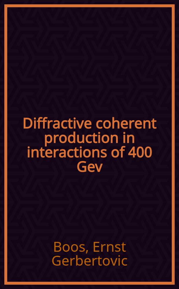 Diffractive coherent production in interactions of 400 Gev/C protons on emulsion nuclei