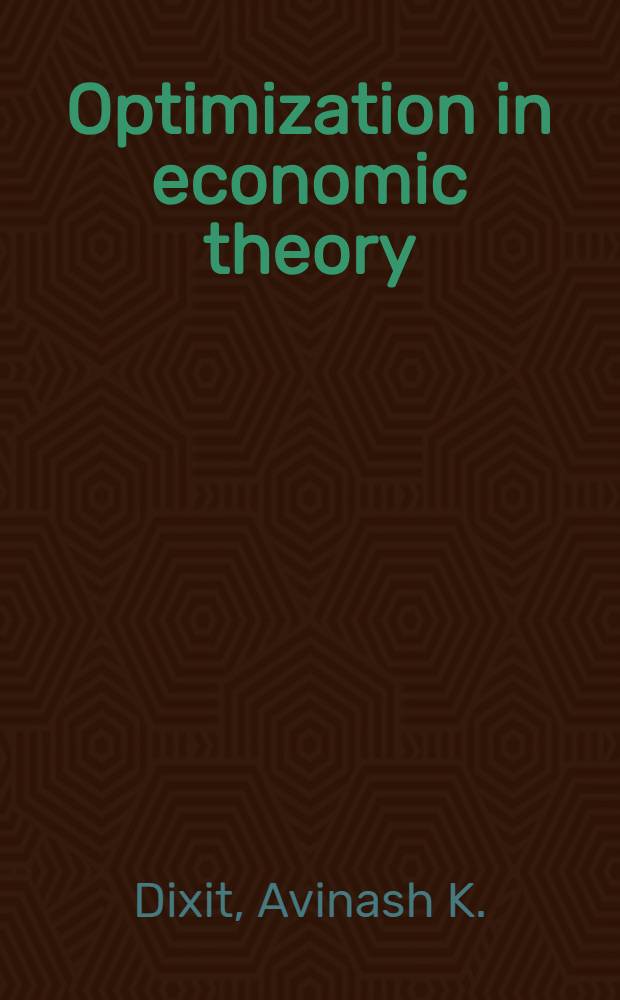 Optimization in economic theory