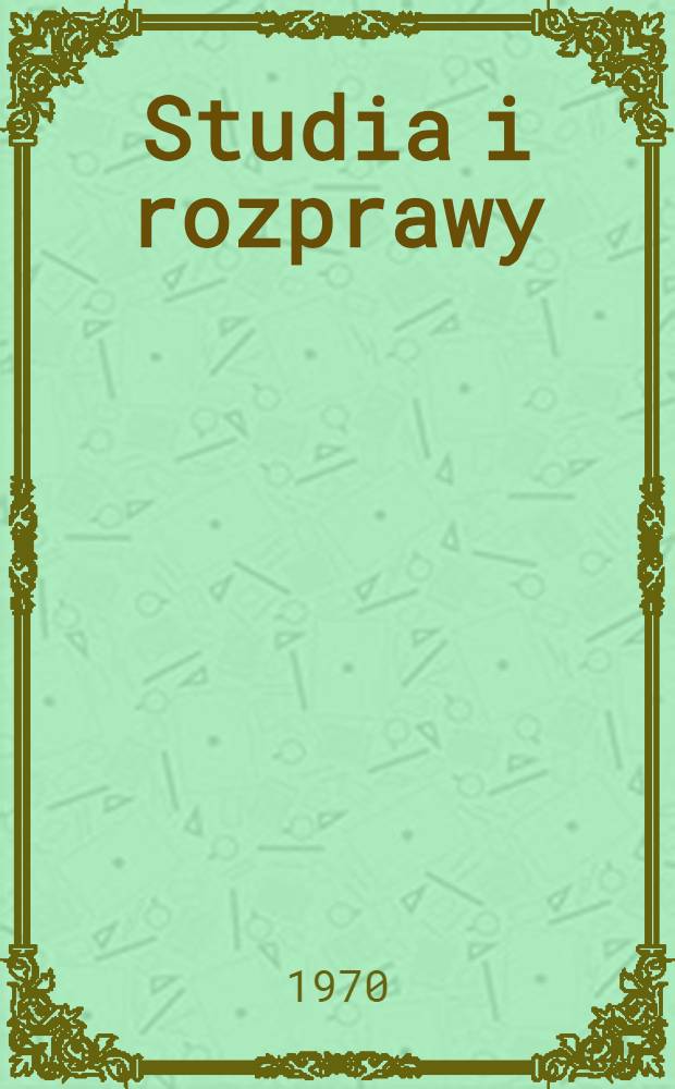 Studia i rozprawy