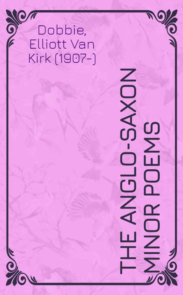 The Anglo-Saxon minor poems