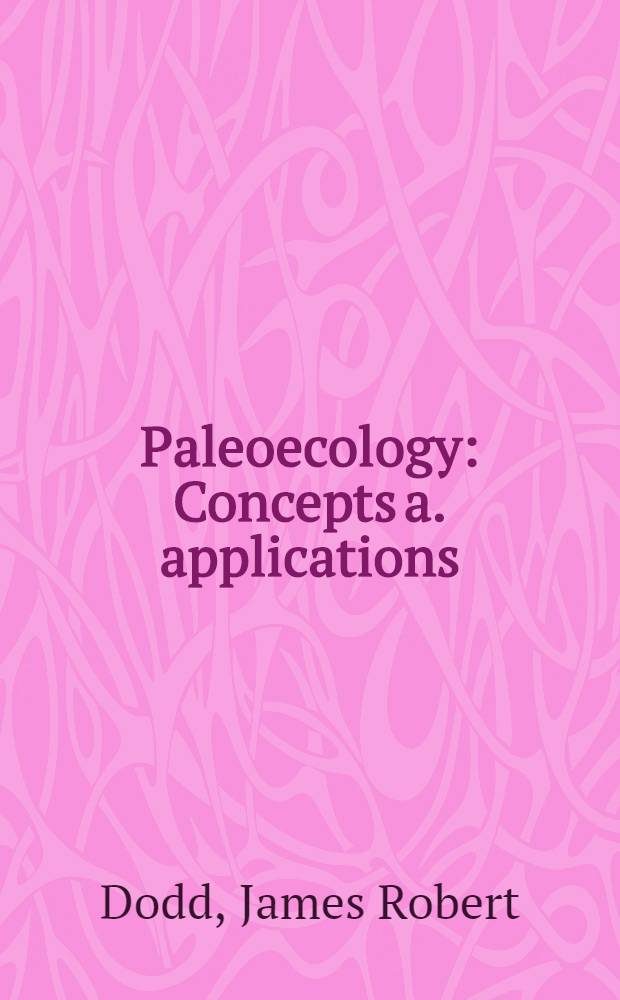 Paleoecology : Concepts a. applications