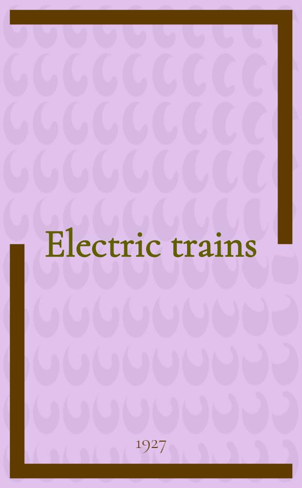 Electric trains