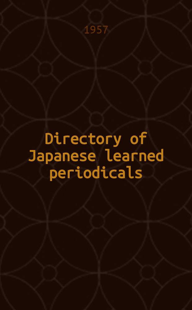 Directory of Japanese learned periodicals