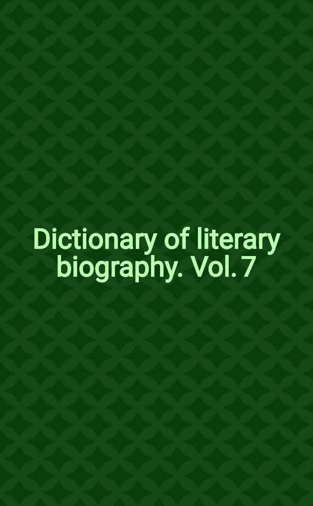Dictionary of literary biography. Vol. 7 : Twentieth-century American dramatics
