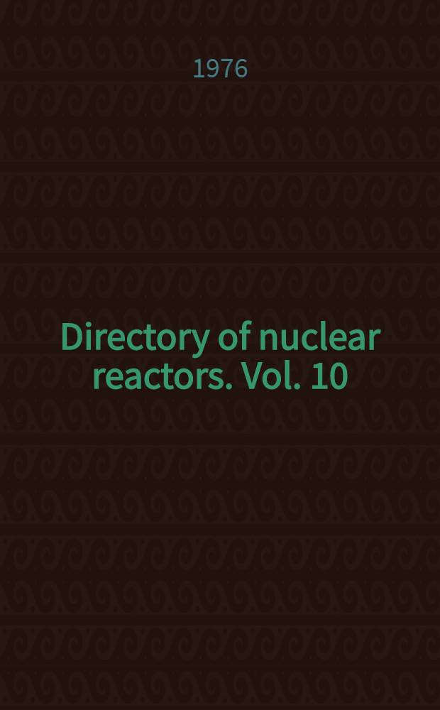 Directory of nuclear reactors. Vol. 10 : Power and research reactors
