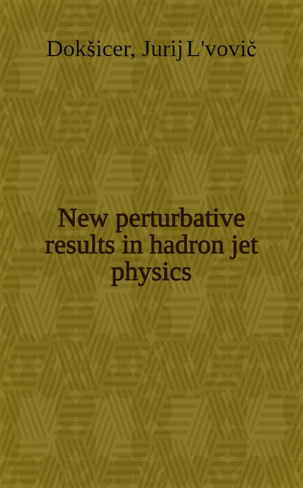 New perturbative results in hadron jet physics