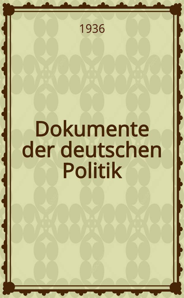 Dokumente der deutschen Politik