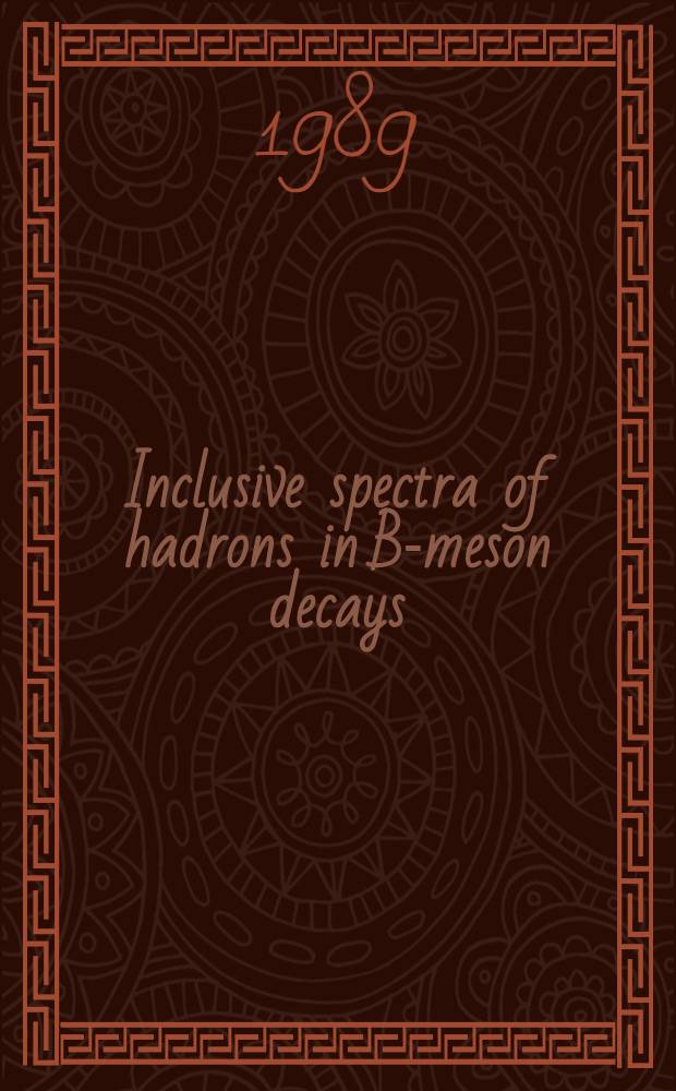 Inclusive spectra of hadrons in B-meson decays
