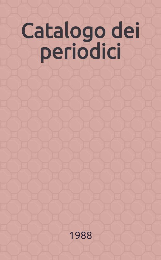 Catalogo dei periodici