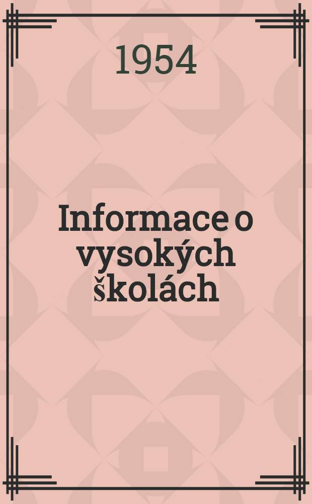 Informace o vysokých školách