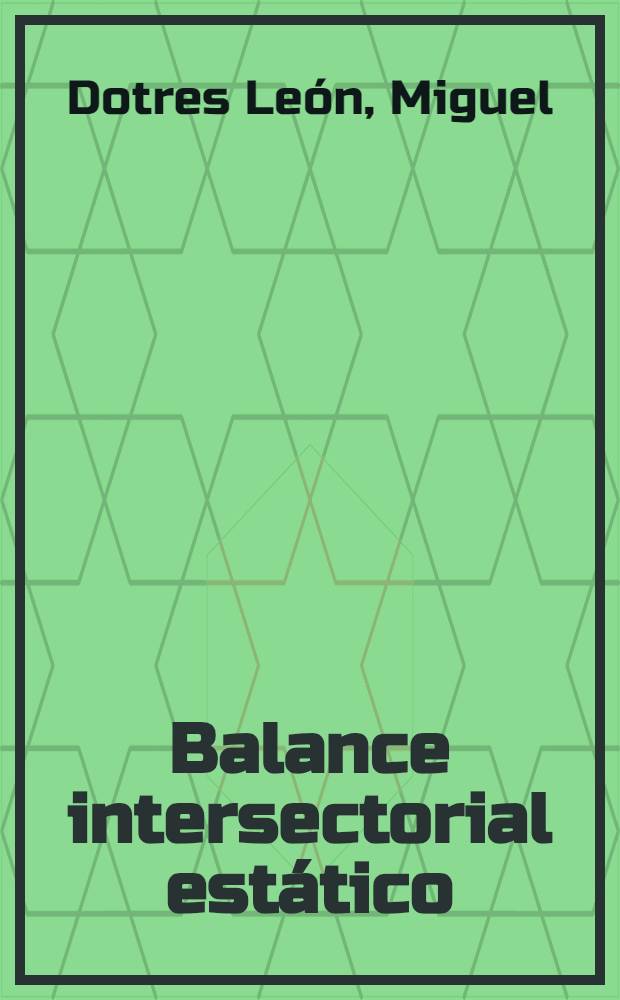 Balance intersectorial estático