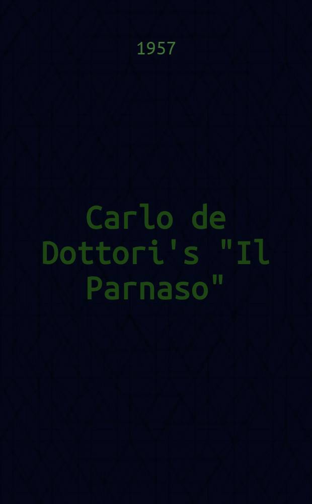 Carlo de Dottori's "Il Parnaso"