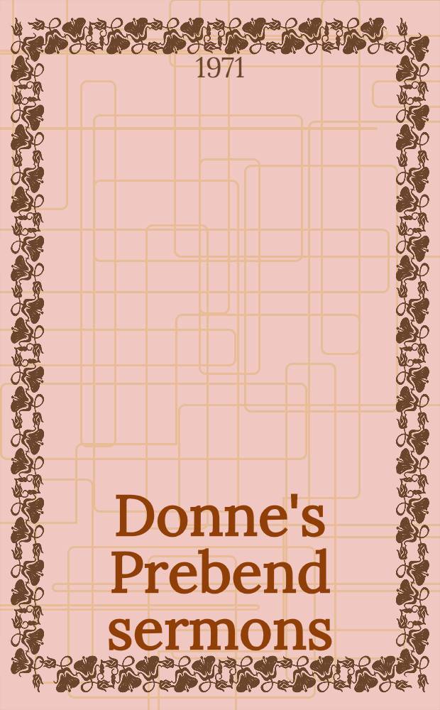 Donne's Prebend sermons