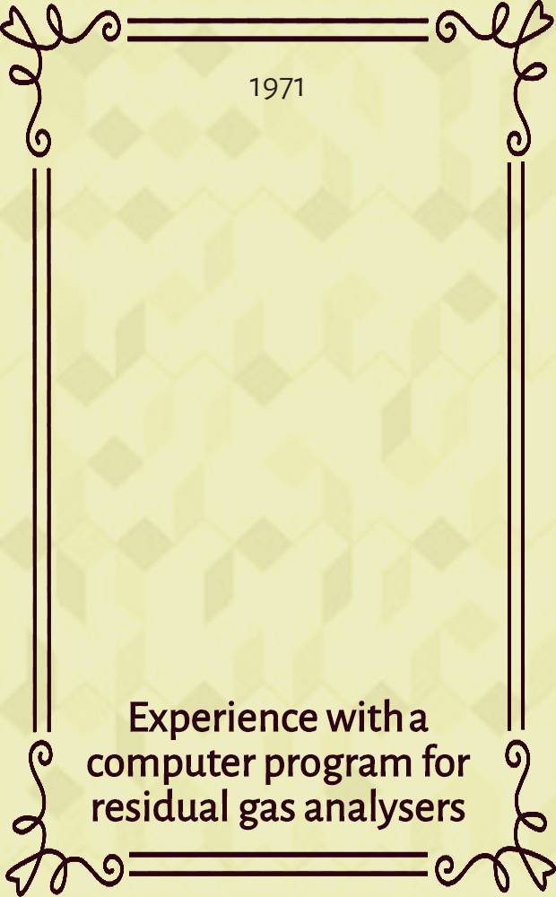 Experience with a computer program for residual gas analysers