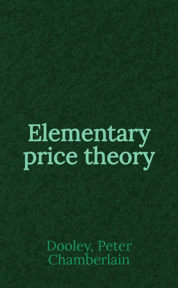 Elementary price theory
