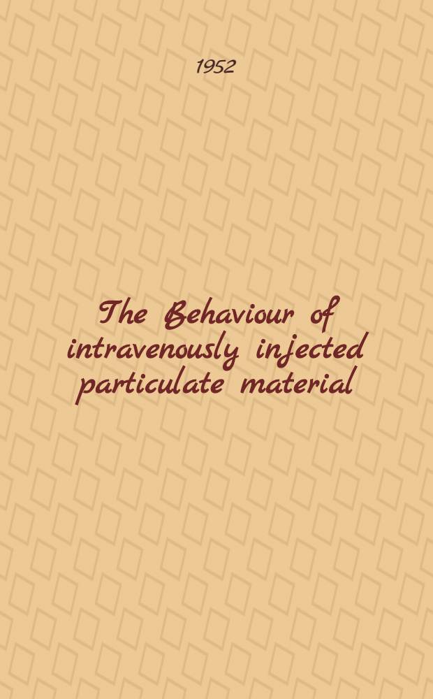 The Behaviour of intravenously injected particulate material : Its rate of disappearance from the blood stream as a measure of liver blood flow