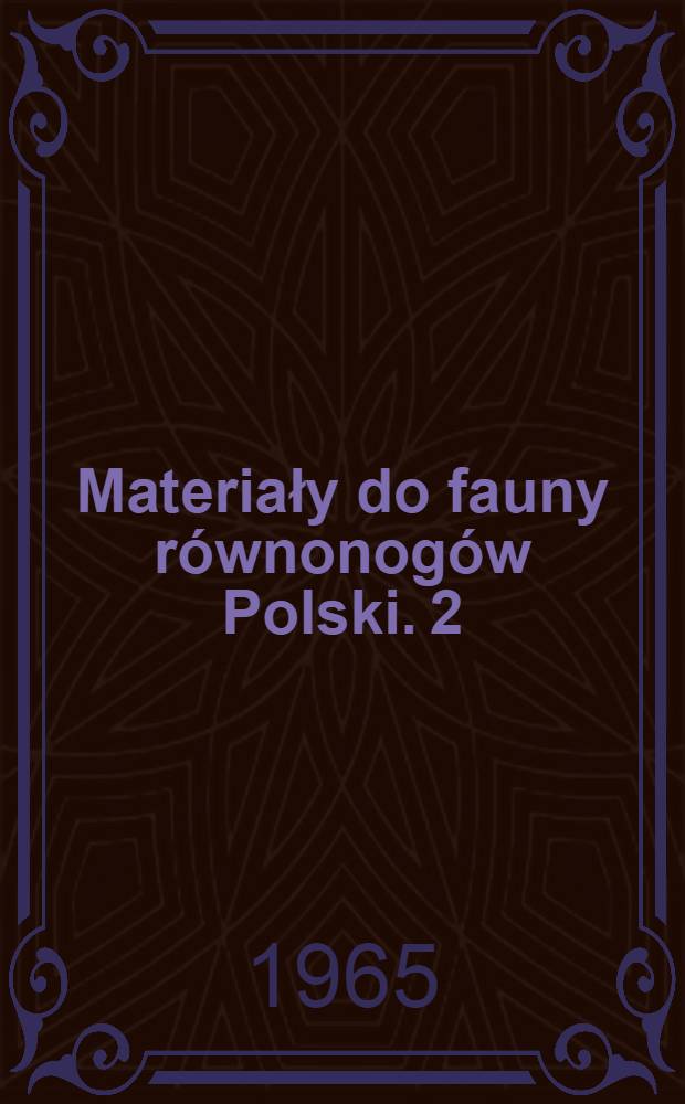 Materiały do fauny równonogów Polski. 2 : Isopoda genuina