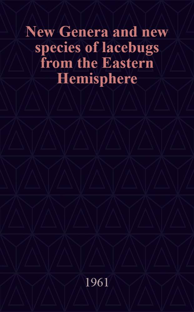 New Genera and new species of lacebugs from the Eastern Hemisphere (Hemiptera: Tingidae)