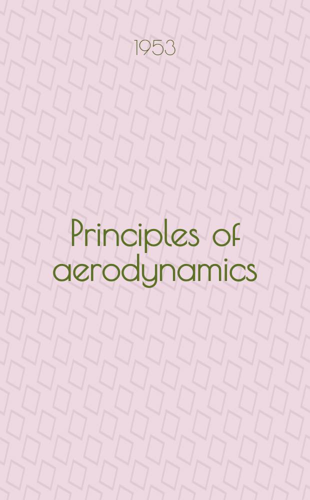 Principles of aerodynamics