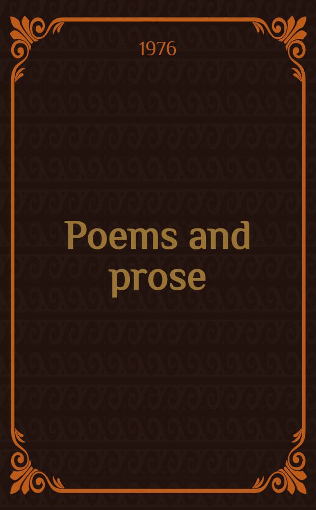 Poems and prose