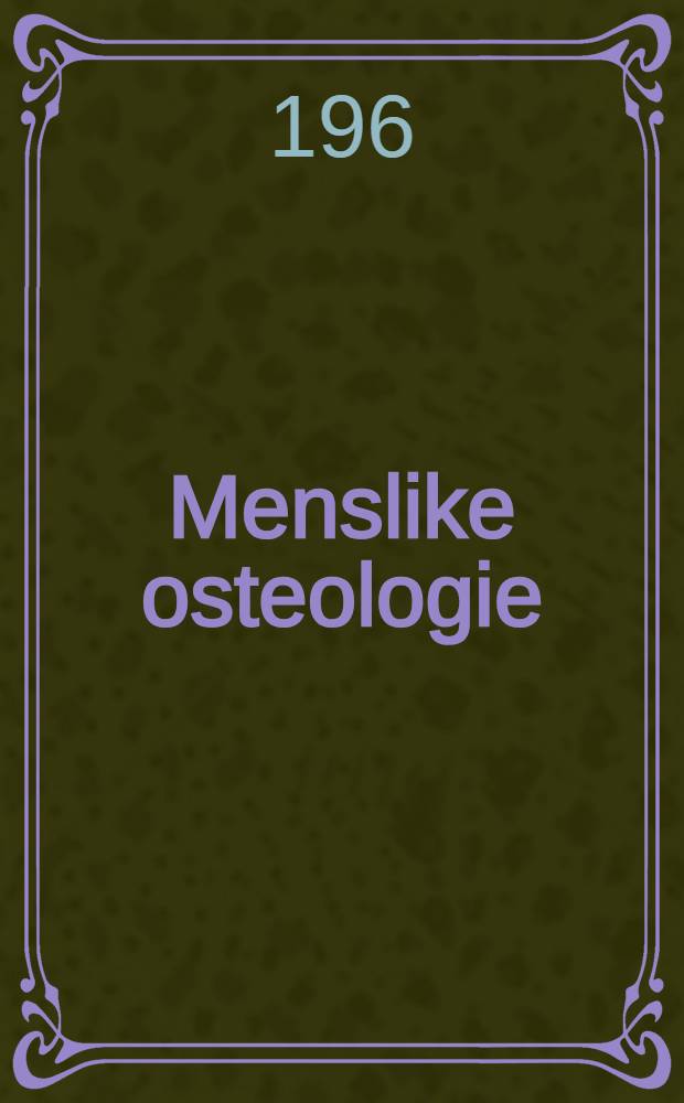 Menslike osteologie