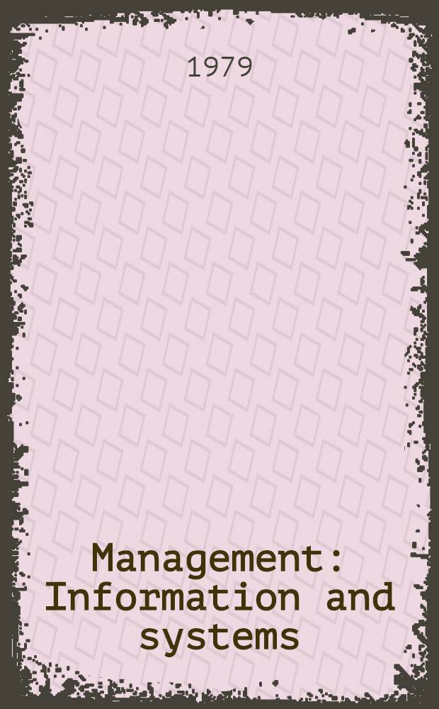 Management : Information and systems