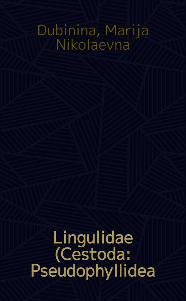Lingulidae (Cestoda: Pseudophyllidea) and their evolution : Report presented at the First International congress of parasitology