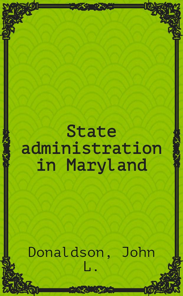 State administration in Maryland