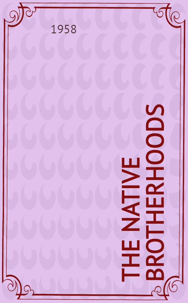 The Native Brotherhoods: modern intertribal organizations on the Northwest coast