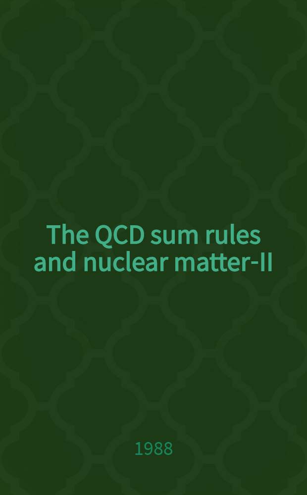 The QCD sum rules and nuclear matter-II