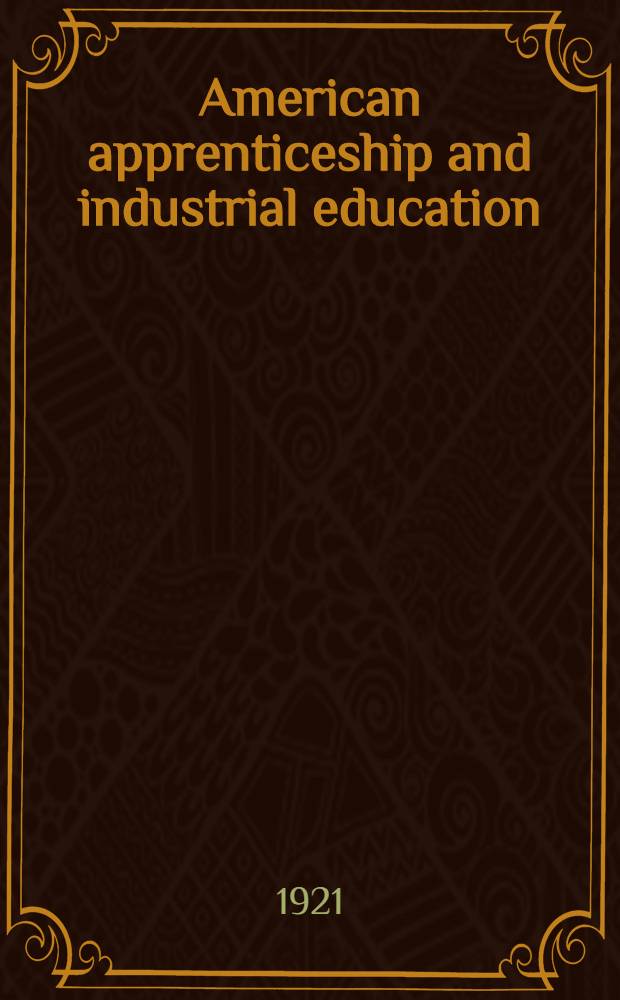 American apprenticeship and industrial education