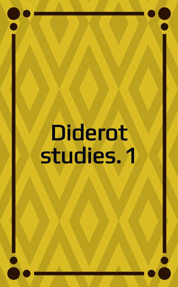 Diderot studies. [1]