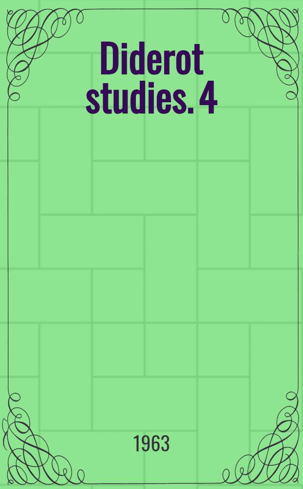 Diderot studies. 4