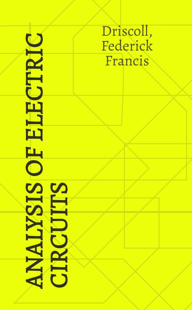 Analysis of electric circuits