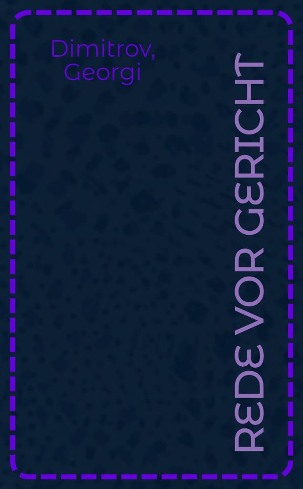 ... Rede vor Gericht