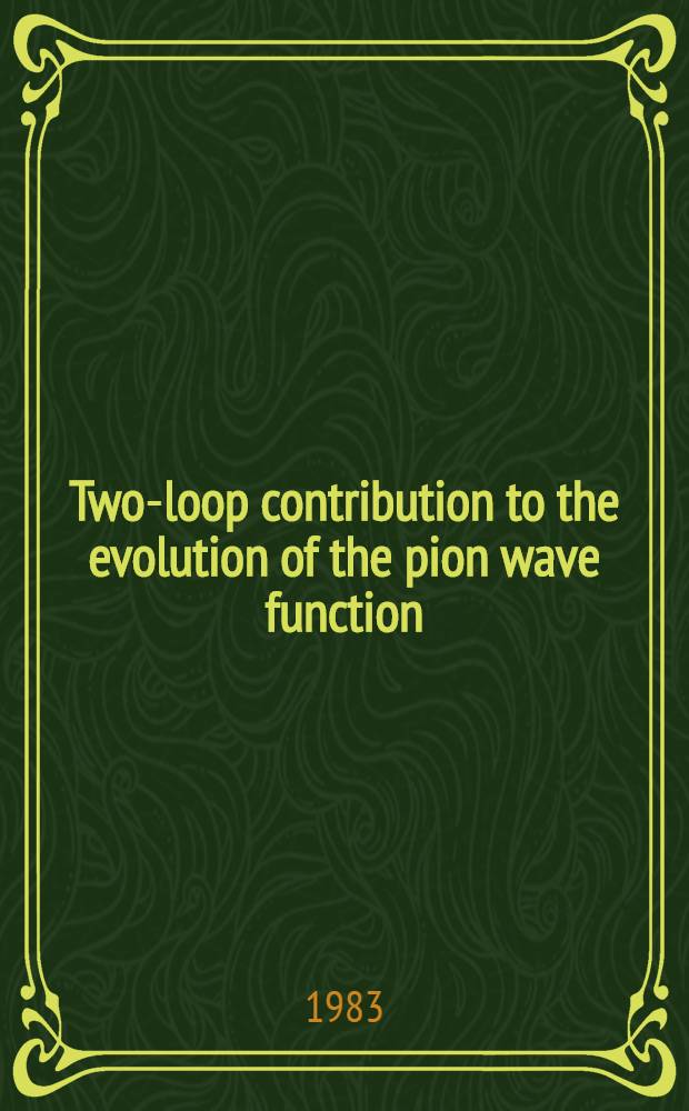 Two-loop contribution to the evolution of the pion wave function