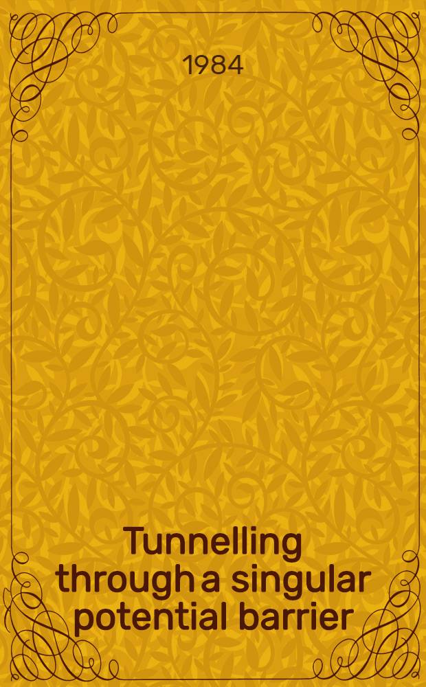 Tunnelling through a singular potential barrier : An example: V(x)=gx⁻²