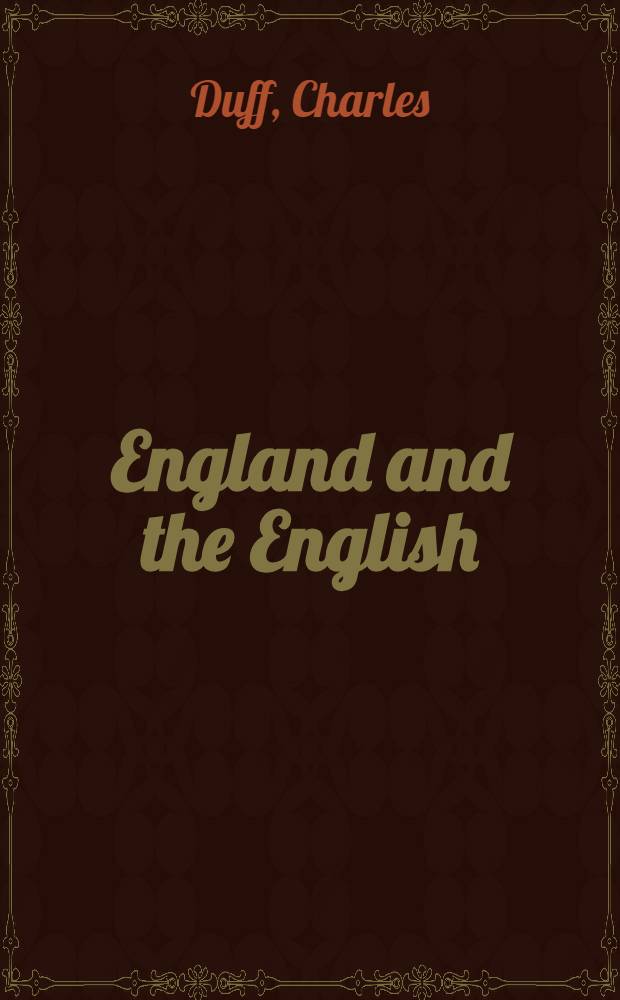 England and the English