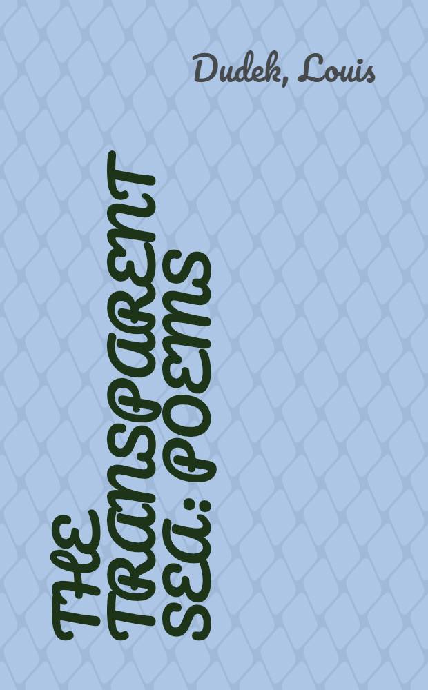 The transparent sea : Poems