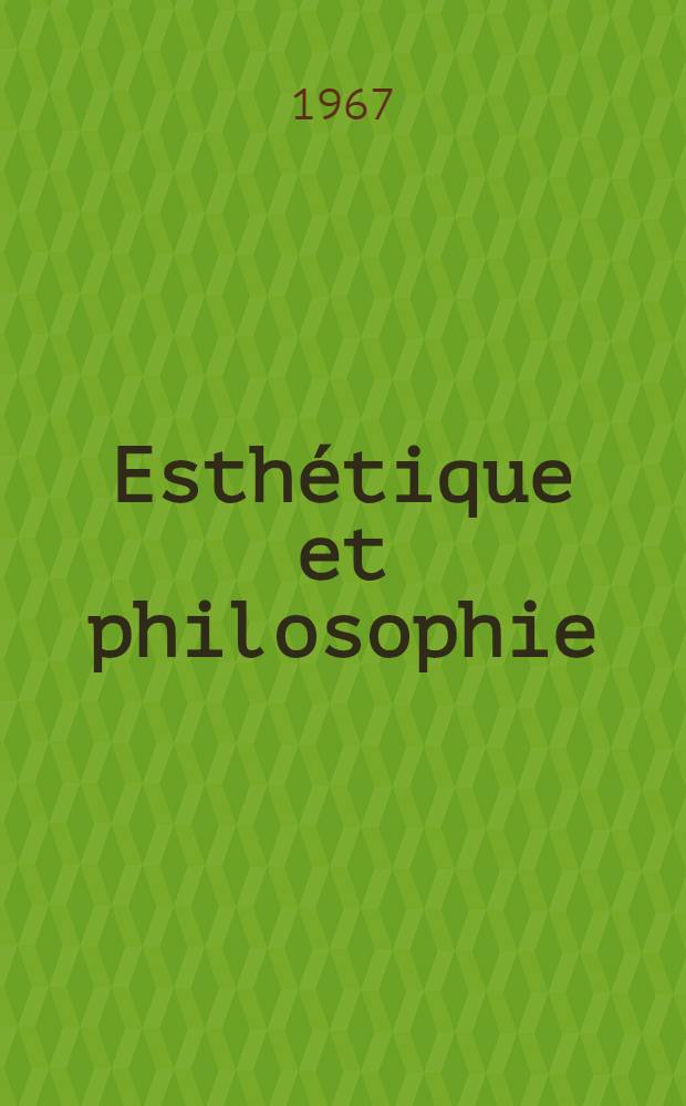 Esthétique et philosophie