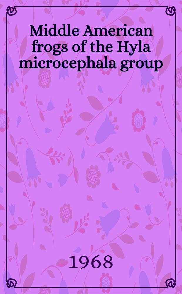 Middle American frogs of the Hyla microcephala group