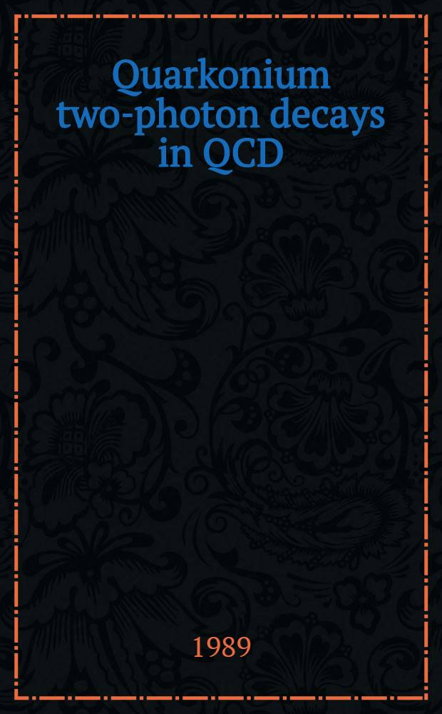 Quarkonium two-photon decays in QCD