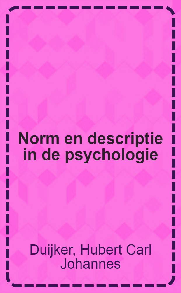 Norm en descriptie in de psychologie