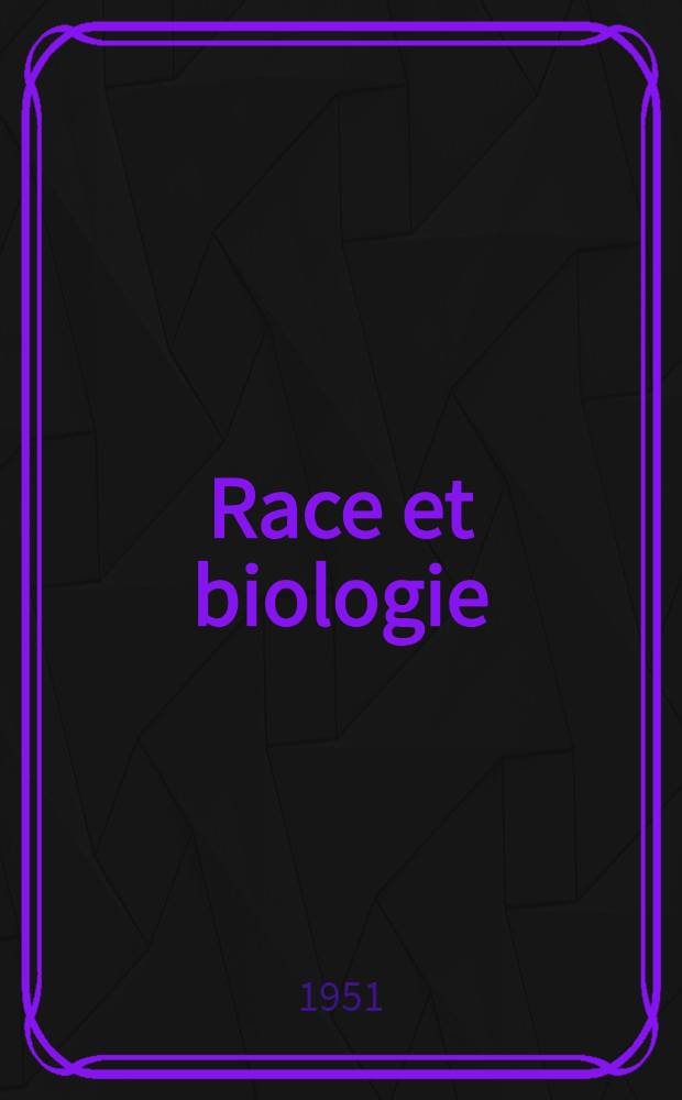 Race et biologie