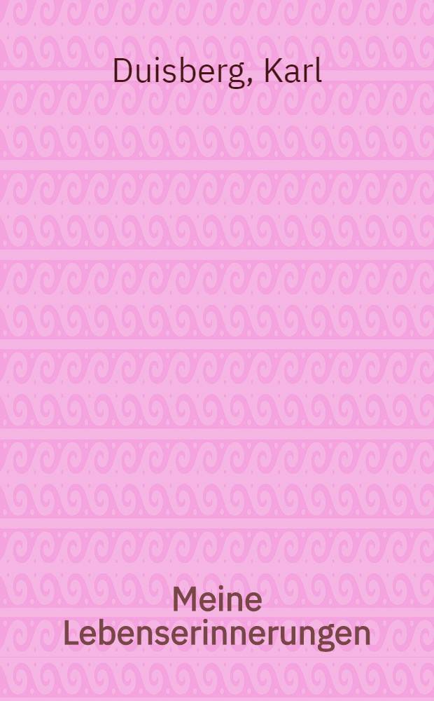 Meine Lebenserinnerungen