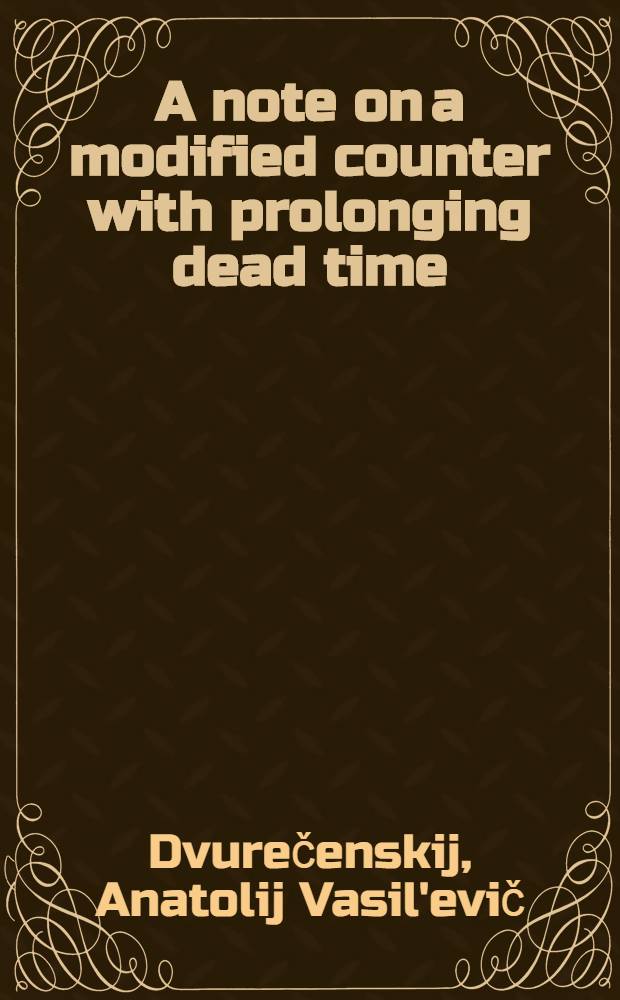A note on a modified counter with prolonging dead time