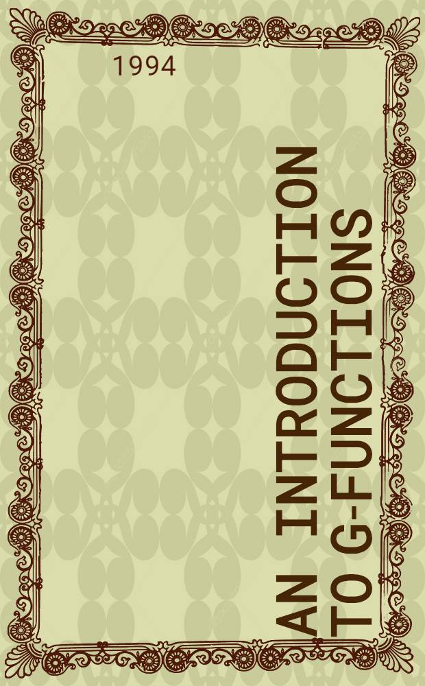 An introduction to G-functions